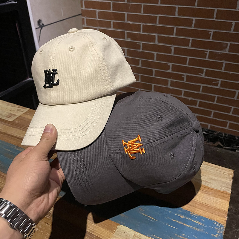 Small label soft top cotton embroidered letters mother-daughter summer baseball cap men and women out on the street baseball cap spring and autumn trendy hats