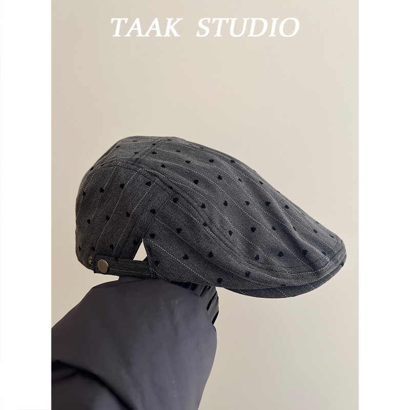 Korean ins love for the forward hat girl spring and autumn retro literary niche beret trendy duckball cap painter hat