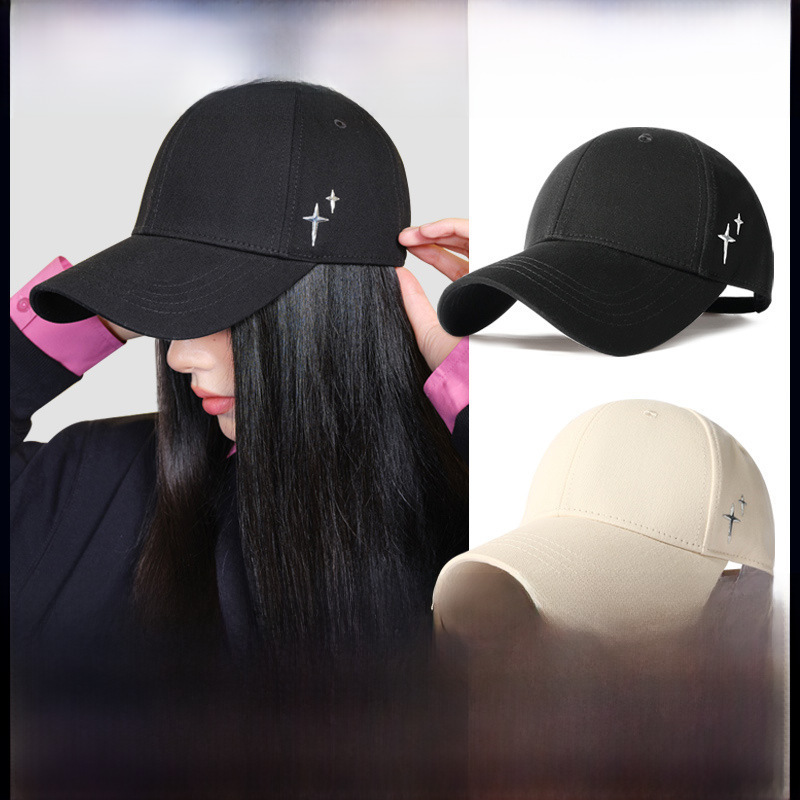 Four-season pure cotton baseball cap women spot wholesale big hat brim baseball cap sun protection face little men hard hat