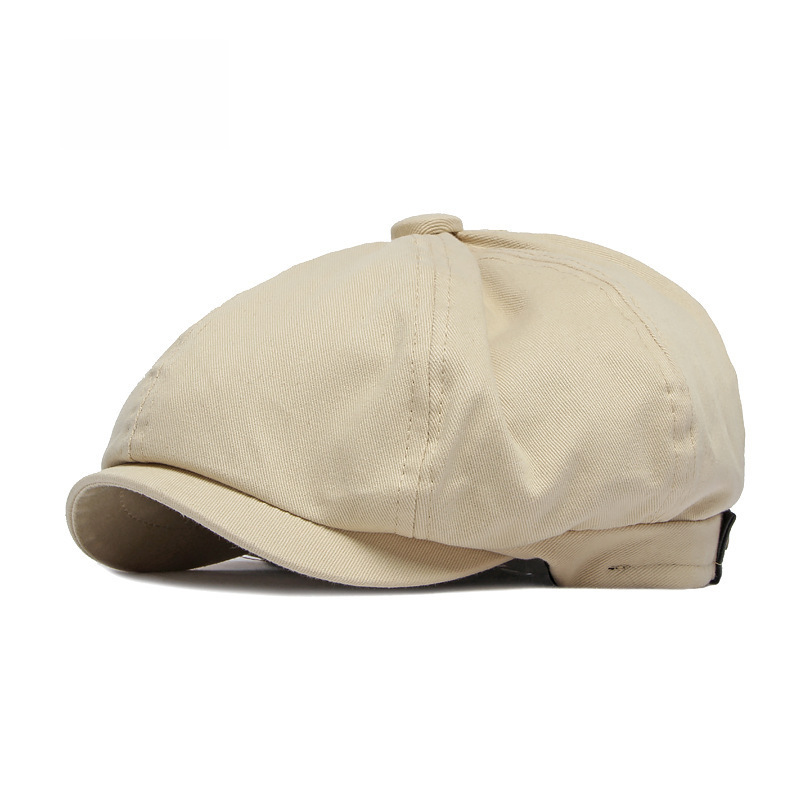 Cross-border hat wholesale simple light board baseball cap men and women adjustable octagonal hat British retro newspaper baby hat trend