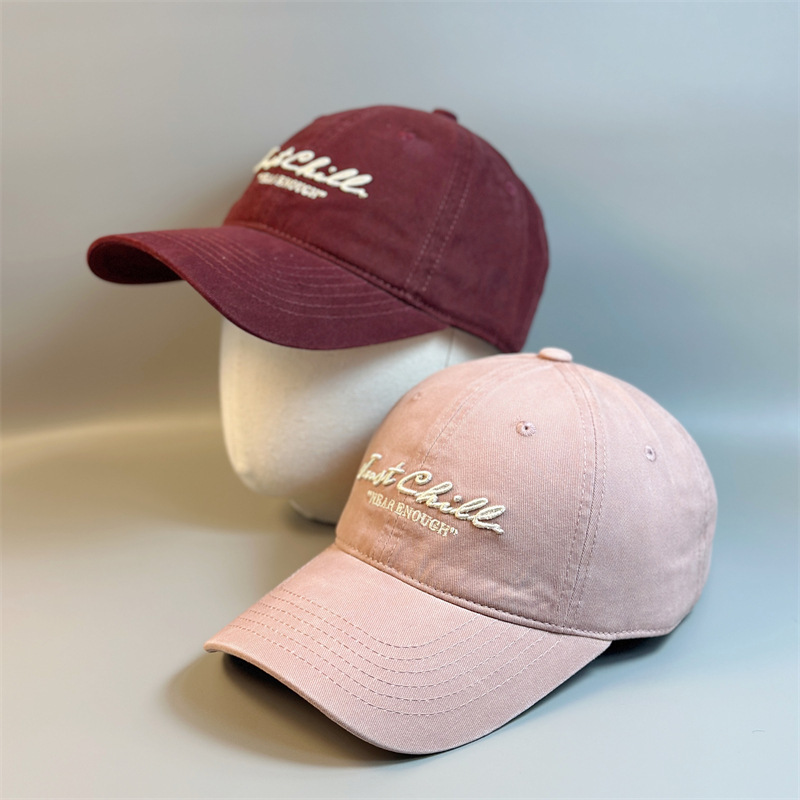 New English embroidery high-quality embroidered duck tongue baseball cap female couple ins Korean version casual and versatile sun protection