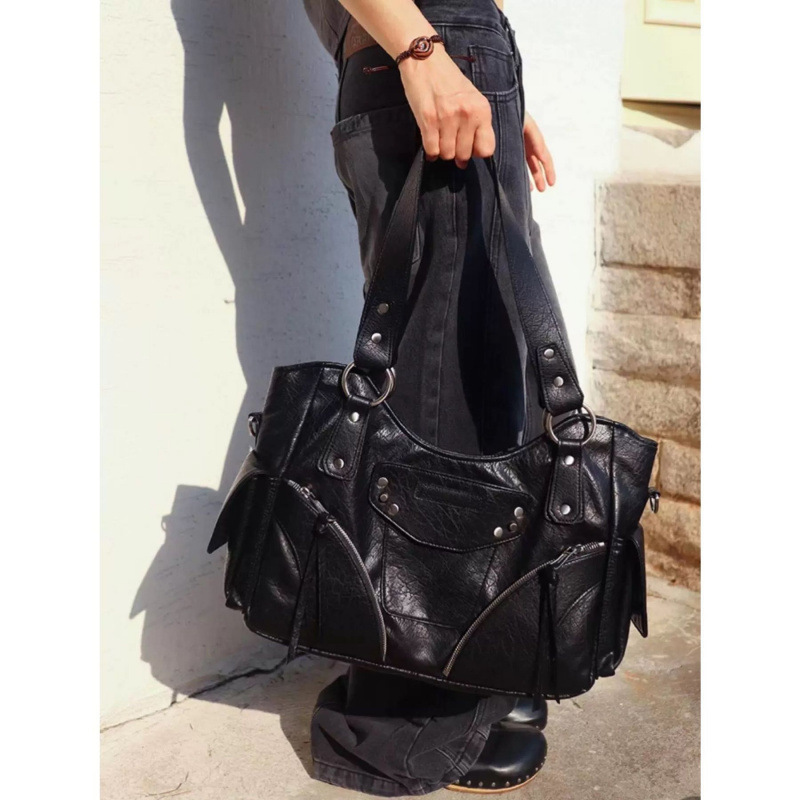 Niche design bag for women new retro high-end tote bag large capacity commuting versatile shoulder bag