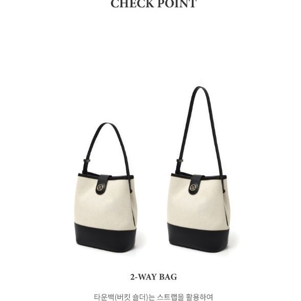 Exported from Korea Dongdaemun Depound Che Jingyuan same model DP high-quality canvas leather one-shoulder bucket women's bag