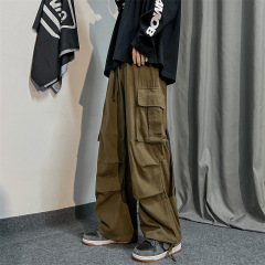 Men's spring and autumn Korean version Harajuku style ins casual sports versatile work clothes wide-leg trousers