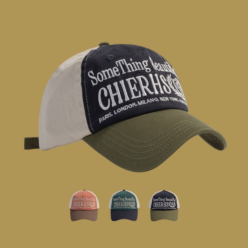 ins Korean hat women trendy brand contrasting color personality embroidered baseball cap street hip hop wide brim baseball cap men outdoor