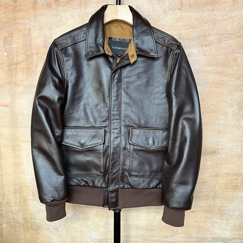 【4021 people collection】Special clearance of air force pilot leather jacket, pure top layer cowhide genuine leather jacket, men's flight suit, large size jacket