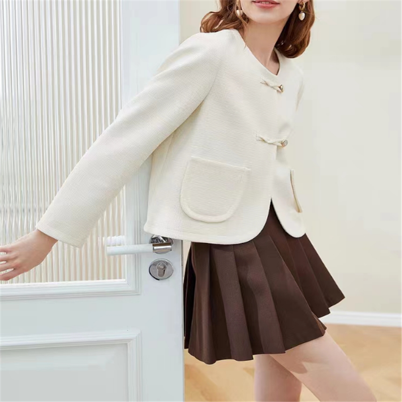 Spring and Autumn New Ins Chinese Jacket Women's Short Small Tenderness High-end and Versatile Temperament Small Flavor Style Jacket
