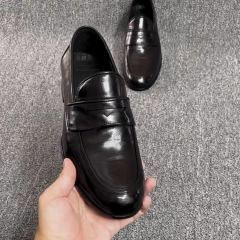 Padaso business casual leather shoes men's formal wear soft sole breathable lazy people kicking bean shoes 230446-