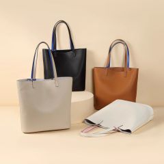 Jiaye's same bag 2024 new TC first layer real cowhide tote bag niche designer brand real leather women's bag