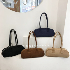 This season, the new Korean niche retro suede shoulder bag, handheld underarm bag