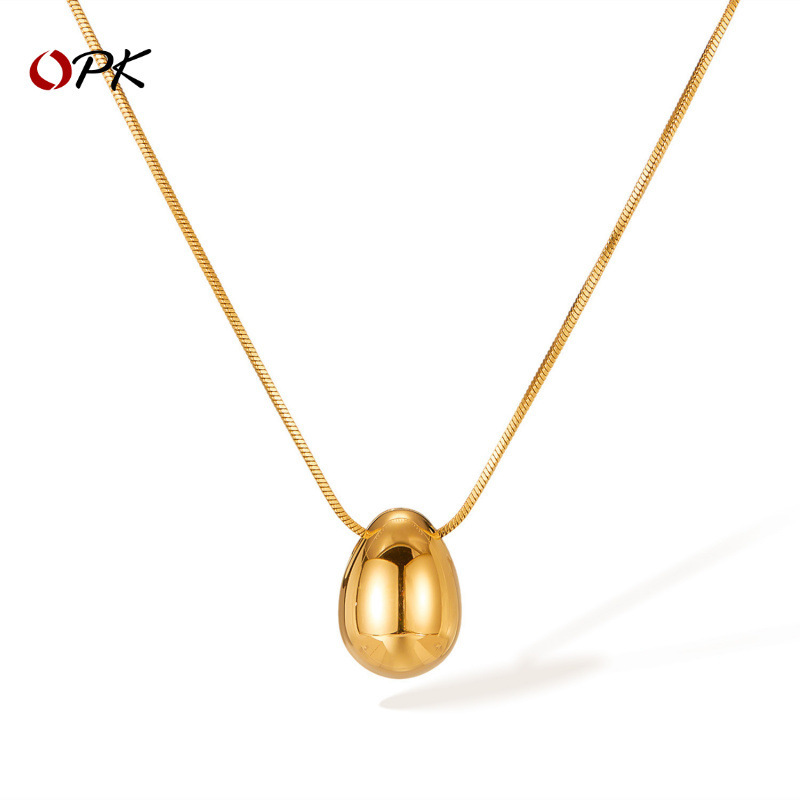 ins niche fashion high-end necklace stainless steel hollow water drop versatile simple design clavicle chain wholesale