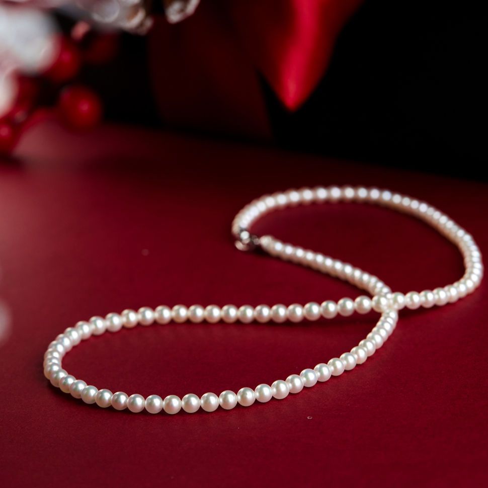 Pearl necklace baby millet particles necklace clavicle chain round Nanyang white