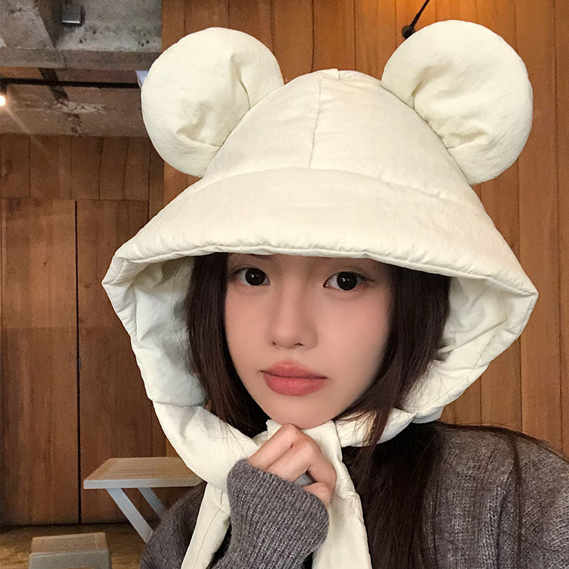 New lightweight and warm down cotton Lei Feng hat for women in autumn and winter Northeast cold-proof ear protection ski hat for head hat