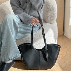 New Korean retro lazy style casual tote bag, large capacity high-end commuter handbag shoulder bag