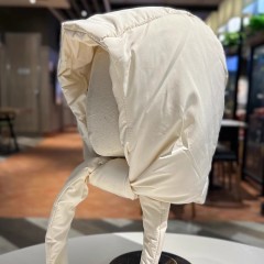 Korean pure color Lei Feng hat for women in winter warmth, fashionable, simple and versatile thickened bag head hat ear protection strap hat trendy