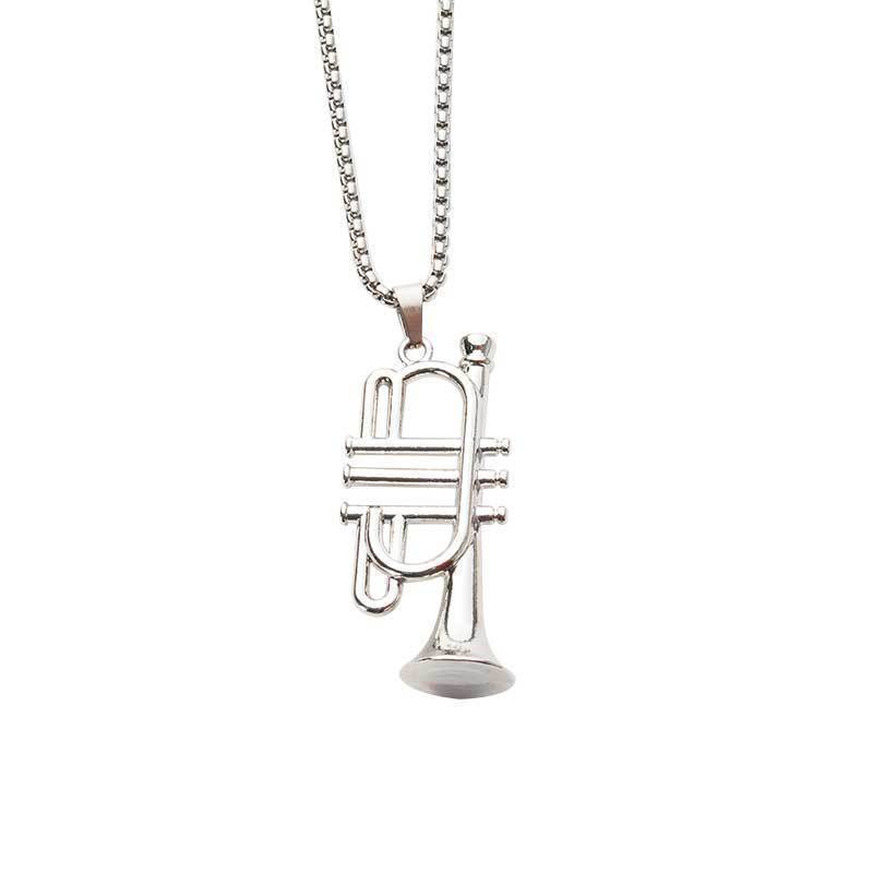 Necklace Men's Trendy Men's Necklace Fish Bone Anchor Personalized Pendant Hip Hop Handsome High-end Sweater Chain Accessories