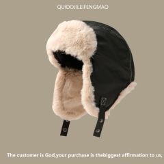 Hat men and women autumn and winter Lei Feng hat men plus velvet winter ear protection thickened warmth pilot wind glass cold hat