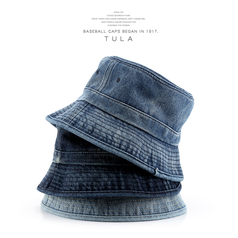 Cross-border Internet celebrity sports and casual women washing denim basin hat Japanese fashion trend outdoor sun protection sun protection fisherman hat