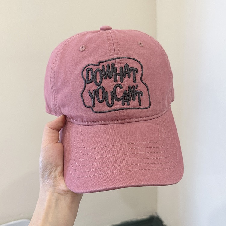 Embroidered letters baseball cap for women in Korea new style for curved brim showing face small out-of-story baseball cap students versatile casual sun protection