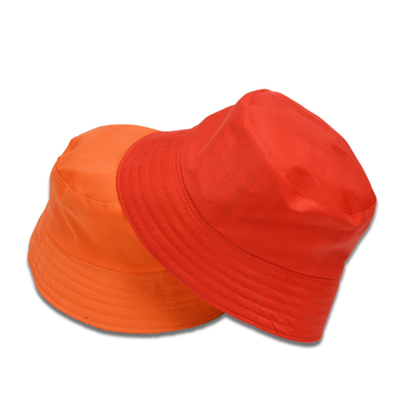 Men and women outdoor double-sided fisherman hat printing LOGO outdoor beach hat solid color fisherman hat printing wholesale