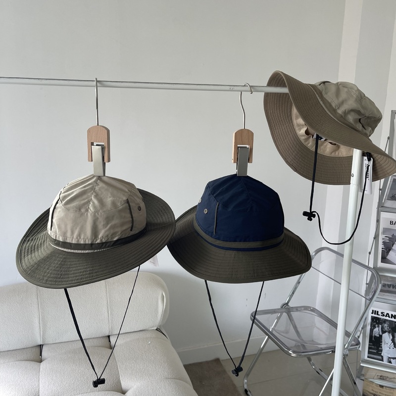 Japanese drawstring fisherman hat for women in summer outdoor mountaineering fishing hat thin breathable sun protection hat men's trendy