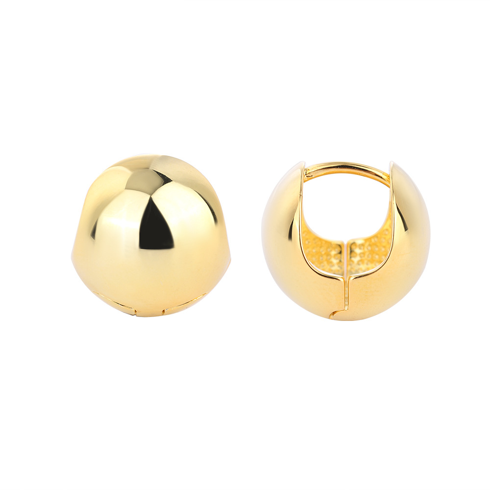 Balled glossy ear buckle simple niche designer style versatile ins internet celebrity earrings