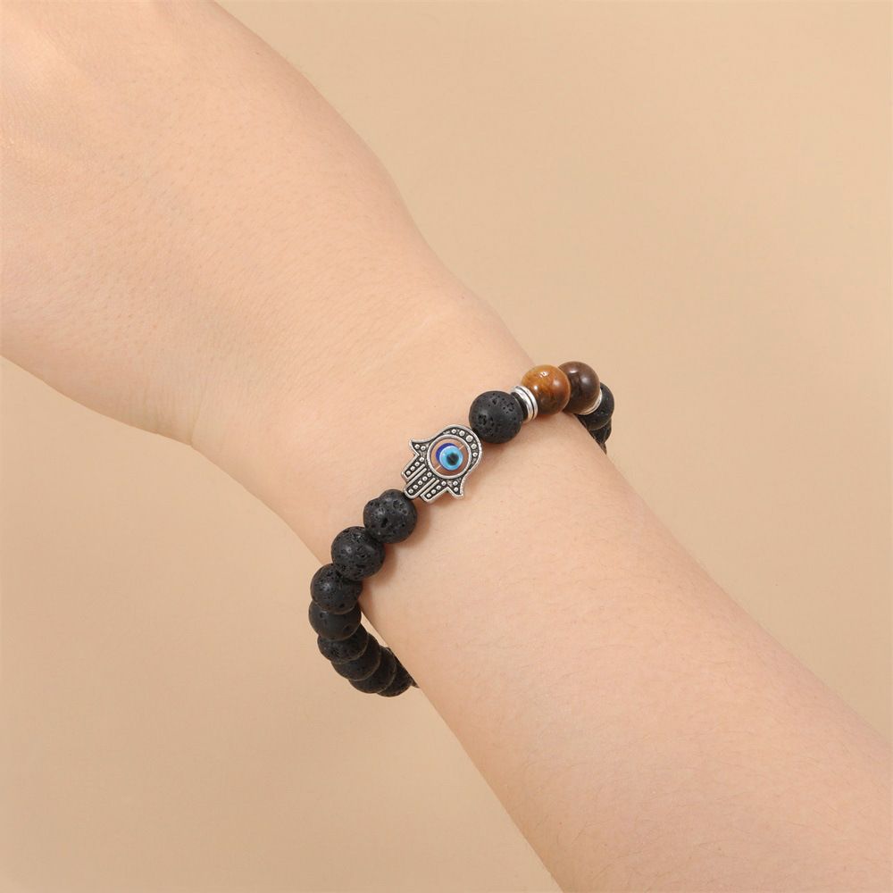 European and American popular products Lava volcanic stone palm Demon's eye Men's and women's hand accessories European and American style hot-selling bracelets