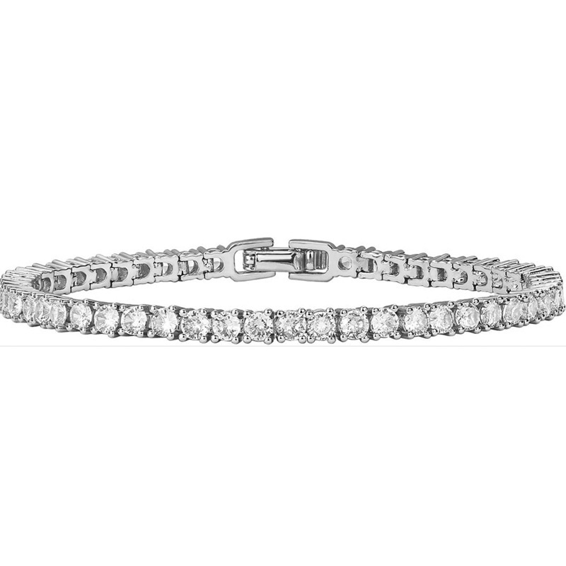 Cross-border wholesale Amazon Europe and America 4.0mm full diamond bracelet Tennis chai single row tennis bracelet jewelry