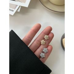 French fashionable urban style pearl diamond button pentagonal flower metal button women's clothing shirt sweater sleeve collar button