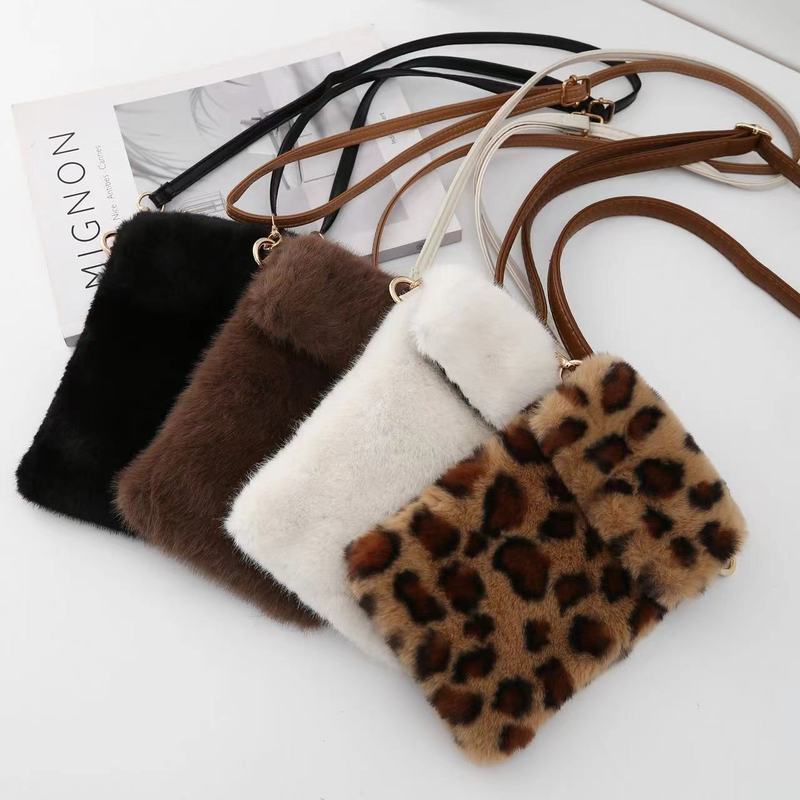 Korean cute fur bag autumn and winter new soft girl student large capacity fashionable commuter one-shoulder crossbody bag