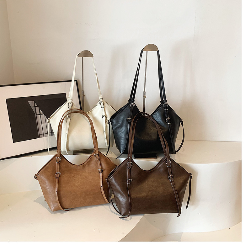 Retro soft large capacity new fashionable shoulder bag literary underarm tote bag high-quality commuter handbag women's bag