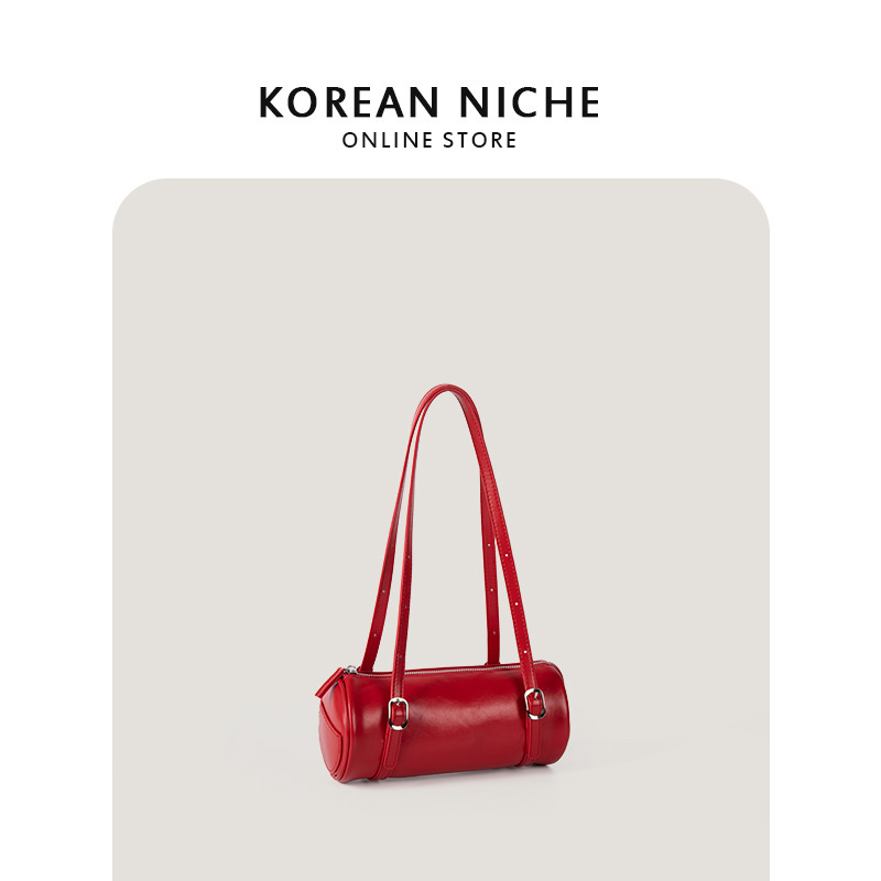 Korean fashion ins style niche design round bag bag autumn and winter new large capacity hand-held one-shoulder round bag for women