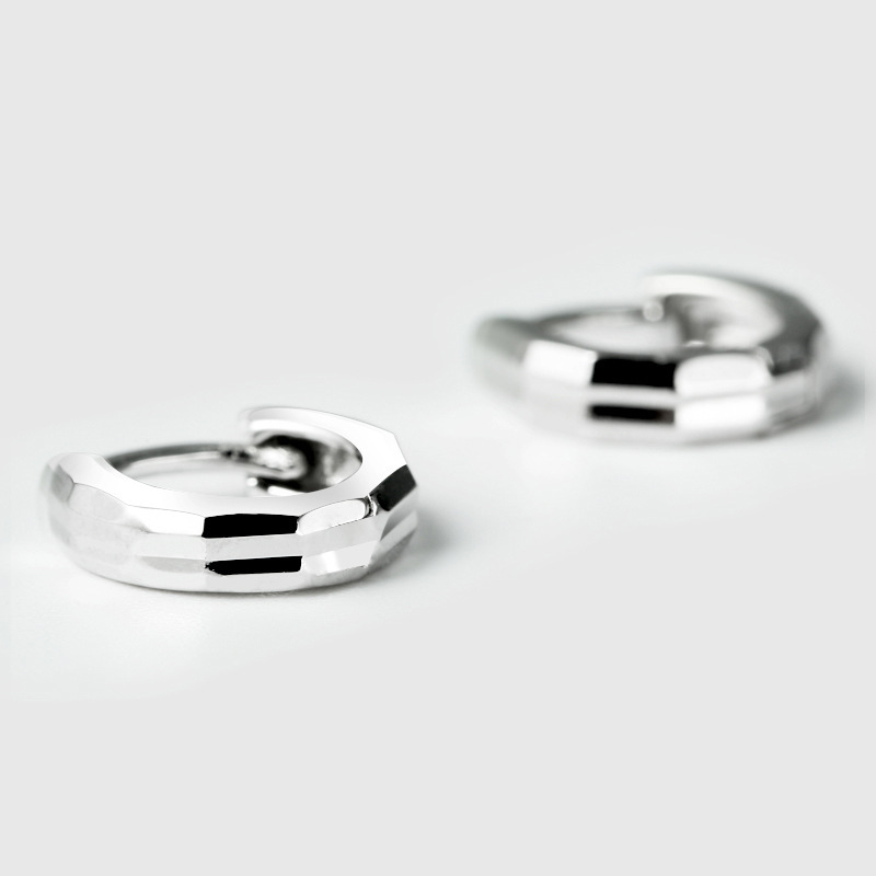 Designer style 925 silver earrings for men and women Korean version simple personality earrings irregular creative ear button temperament trendy men