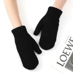 【1794 people praised】New autumn and winter knitted plus velvet thickened fashionable diamond-shaped finger warm and cold-proof gloves finger wool gloves finger wool gloves