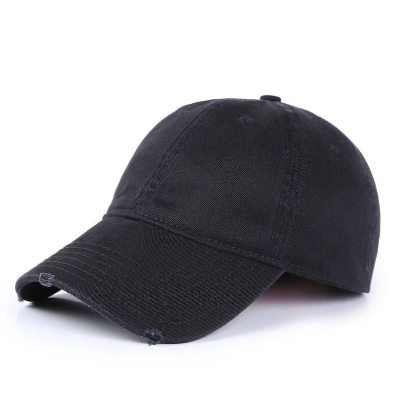 Men's full cotton light plate old ripped baseball cap men and women casual trendy hat sun protection baseball cap
