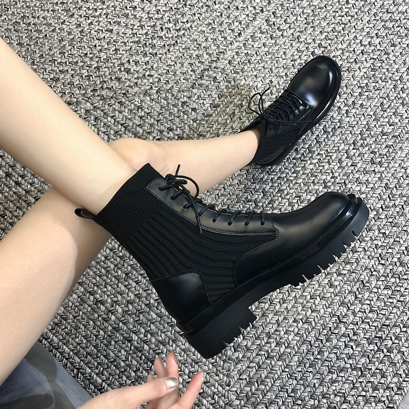 Martin boots for women with thin ins spring and autumn single boots for autumn new British style small 8cm short boots