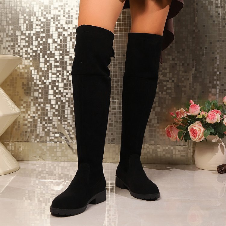 New Year's new thick heel fashion trendy long boots Amazon foreign trade large size over-knee boots for women in autumn and winter