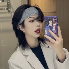 Spot fluffy daily wolf tail men short Korean wig Internet celebrity cos handsome mullet head Japanese warrior head wig
