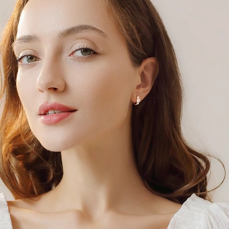 New Flash Zircon Square Zircon Earrings Niche Light Luxury Ins Style Earrings Earrings Exquisite Fashionable Earrings Women