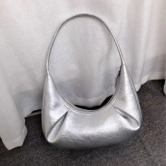 ZR women's bag spring new product women's bag versatile crescent silver one-shoulder commuting armpit bag shoulder dumpling bag