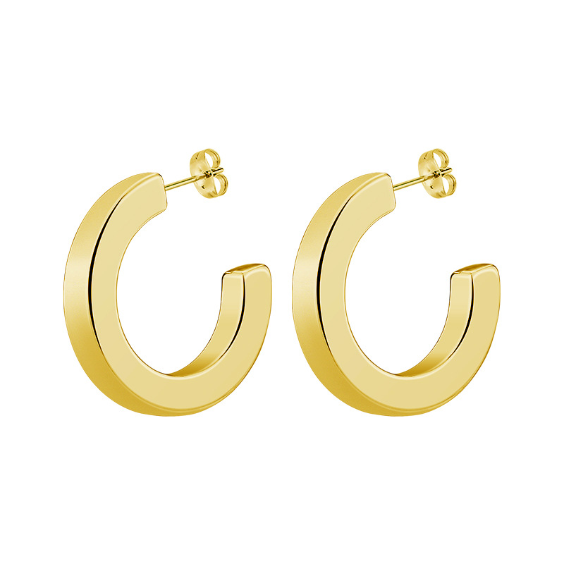 Hot-selling in Europe and the United States, simple and personalized stainless steel electroplated titanium steel earrings, female earrings manufacturers cross-border wholesale