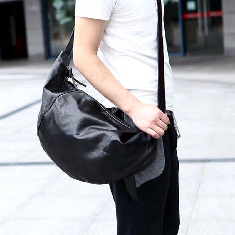 Hong Kong purchasing agent for men's genuine leather crossbody bags and chest bags for business shoulder men's waist bags trendy brand large-capacity dumpling bags