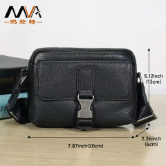 MVA men's genuine leather one-shoulder diagonal straddle bag high-end horizontal mobile phone small bag outdoor casual cowhide bag men