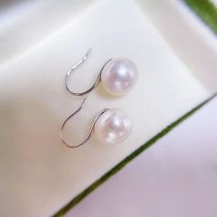 Natural imitation pearl ear hook earrings sterling silver hook earrings earrings women's high heels ear hook pearl ear hook ear hanging style