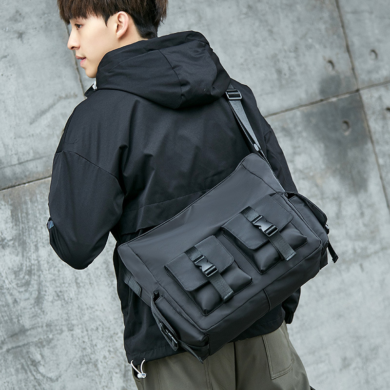 Crossbody bag for men's fashion brand Japanese work clothes canvas student postal bag ins backpack for women casual versatile shoulder bag