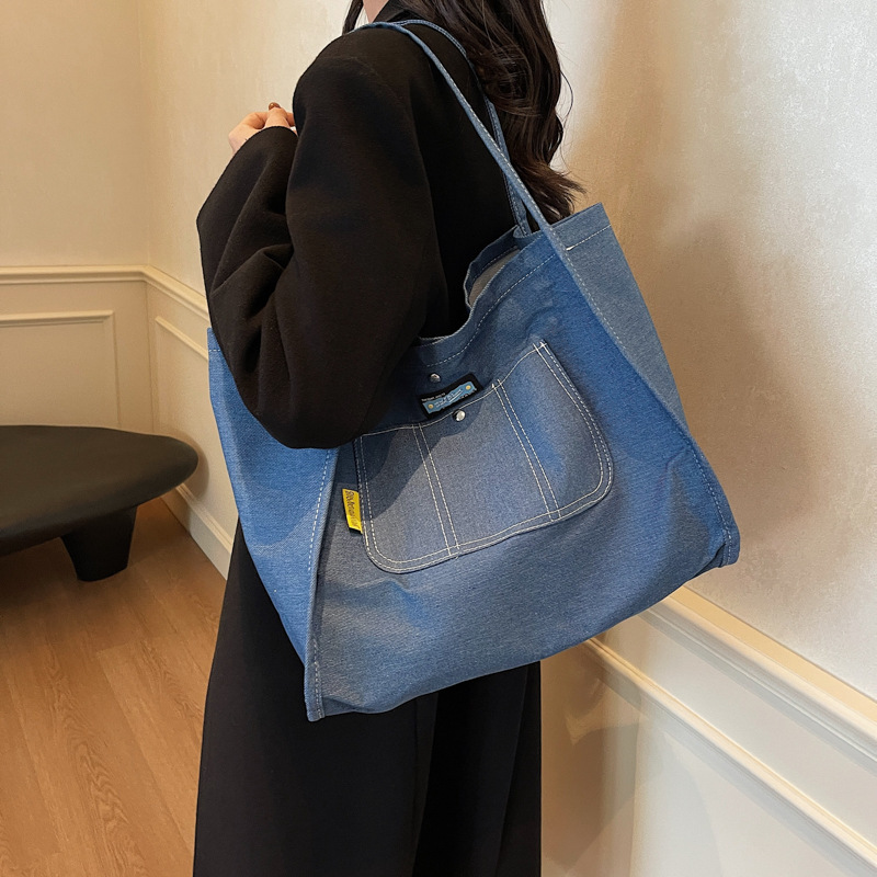 Bag Korean lazy style underarm bag new large capacity denim tote bag simple and versatile shoulder bag