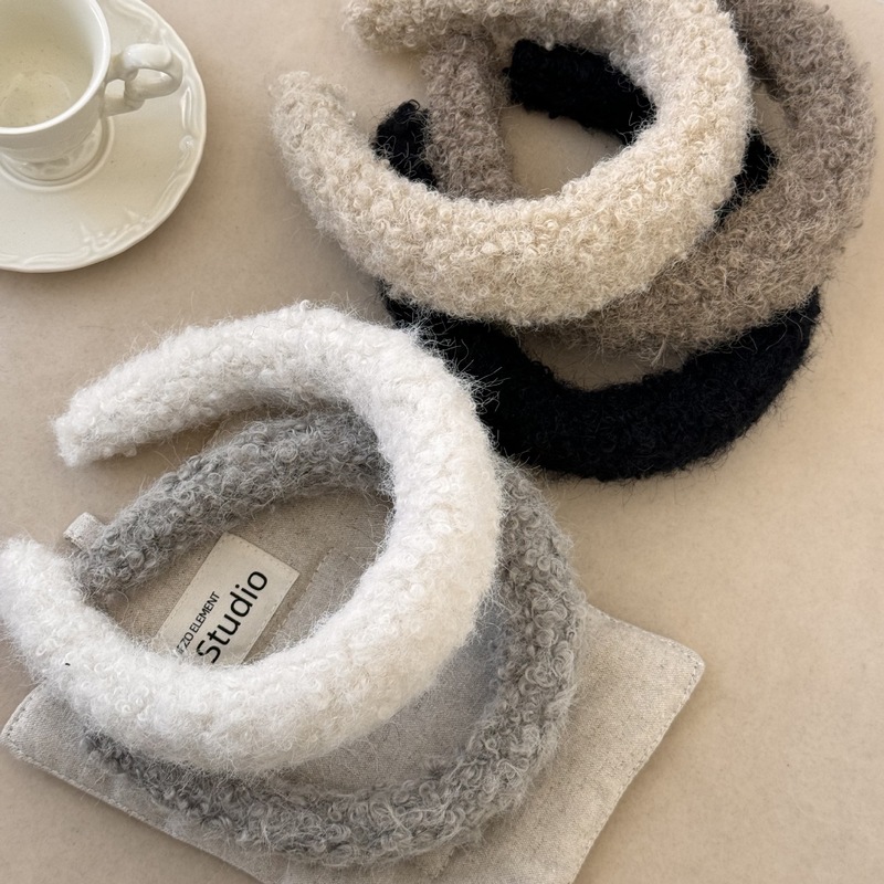 Sweet girly curly plush headband new autumn and winter sponge thickened cute fur pressing lamb hair headband