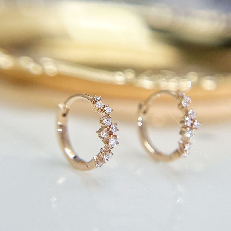 Stars are like a dream~S925 silver plated 18K gold zircon earrings for women's gift ear buckle light luxury niche earrings