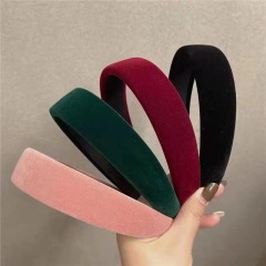 Korean classic velvet headband wide edge sponge headband retro temperament women's high skull headband face washing hair accessories wholesale