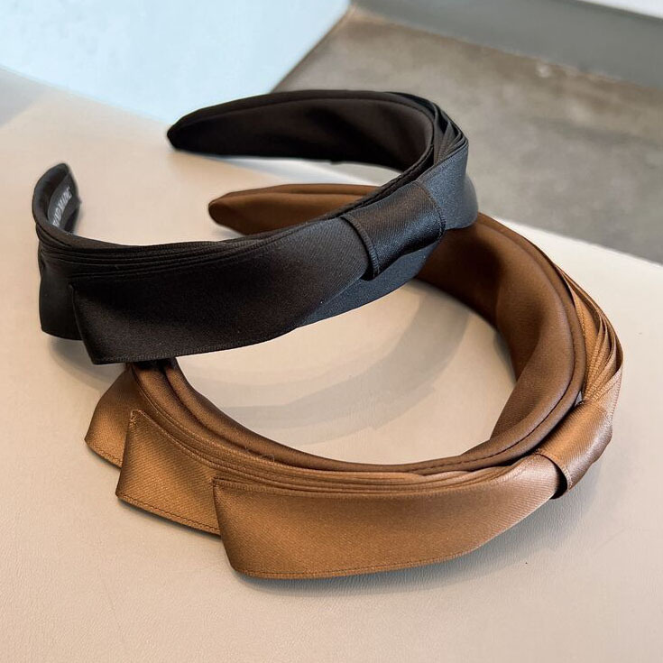 Jewelry Korean brown black satin top bow with high skull top headband women's fashionable fashionable hair accessories
